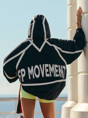 Free People FP Movement Training FP Cares Like The Wind Jacket - Black - NWT